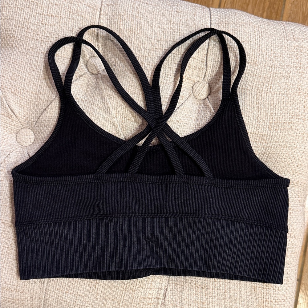 JoyLab Black Ribbed Sports Bra - Picture 2 of 5